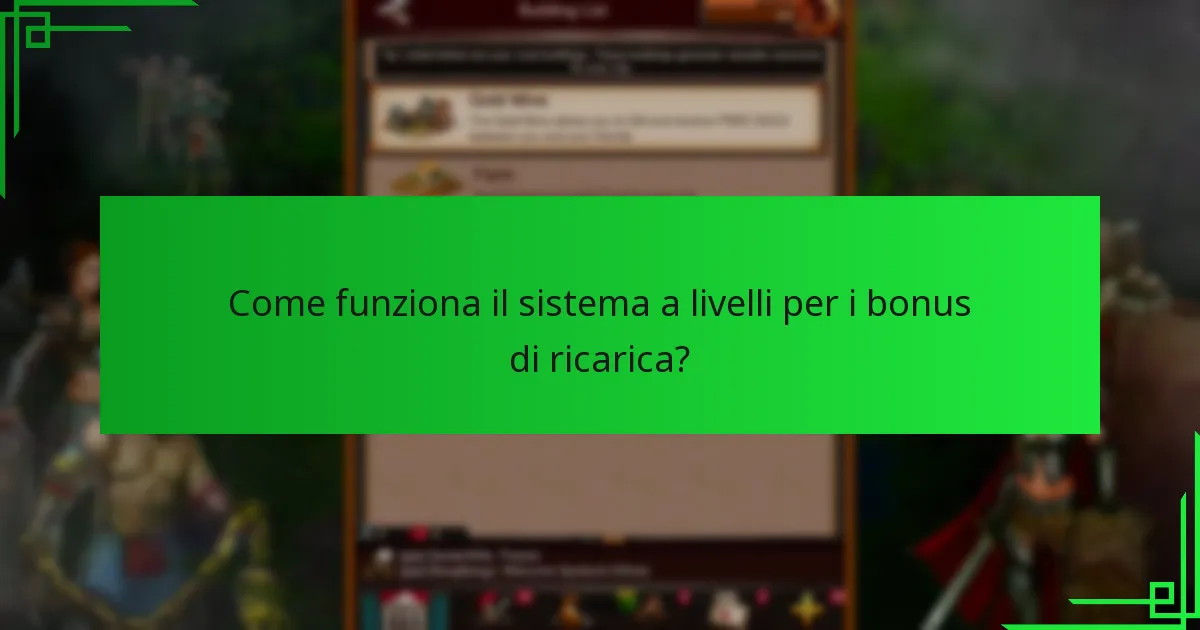 Come funziona il sistema a livelli per i bonus di ricarica?