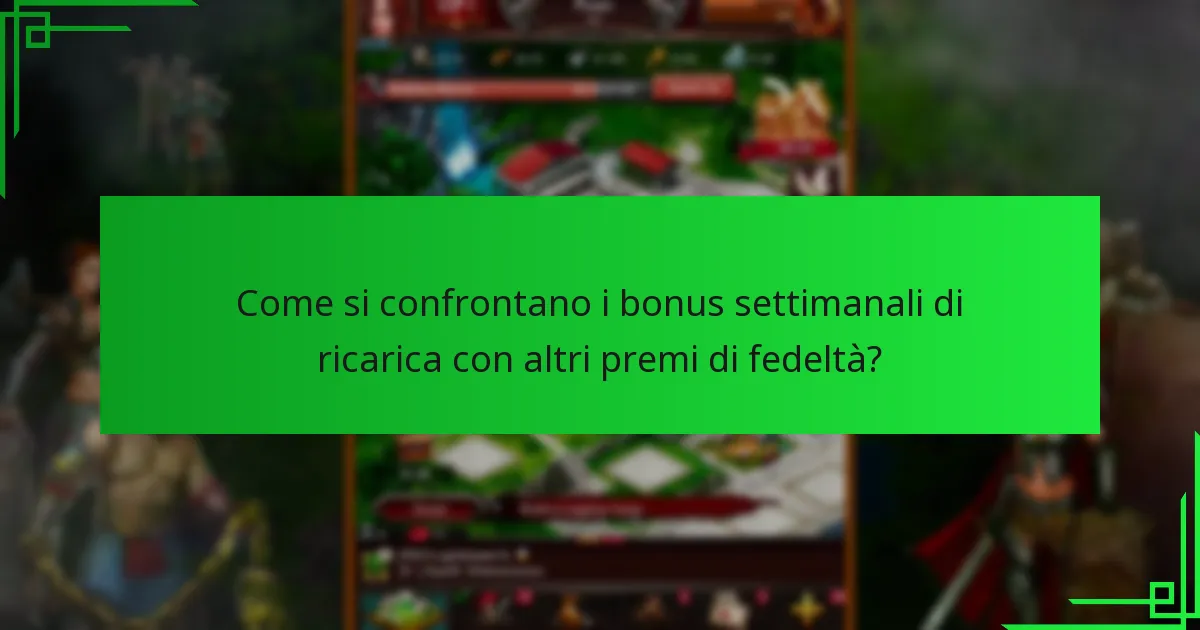 Come si confrontano i bonus settimanali di ricarica con altri premi di fedeltà?